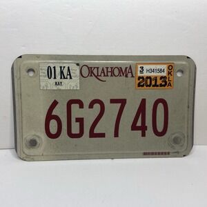 Oklahoma Motorcycle License‎ Plates Issued 2013